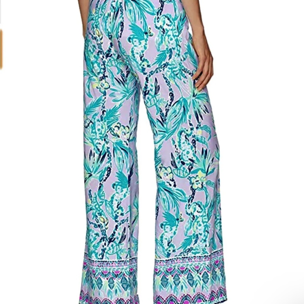 Lilly Pulitzer NWT 33" Bal Harbour Palazzo Pants Its Impawsible $128 Size 2XS - Picture 8 of 10